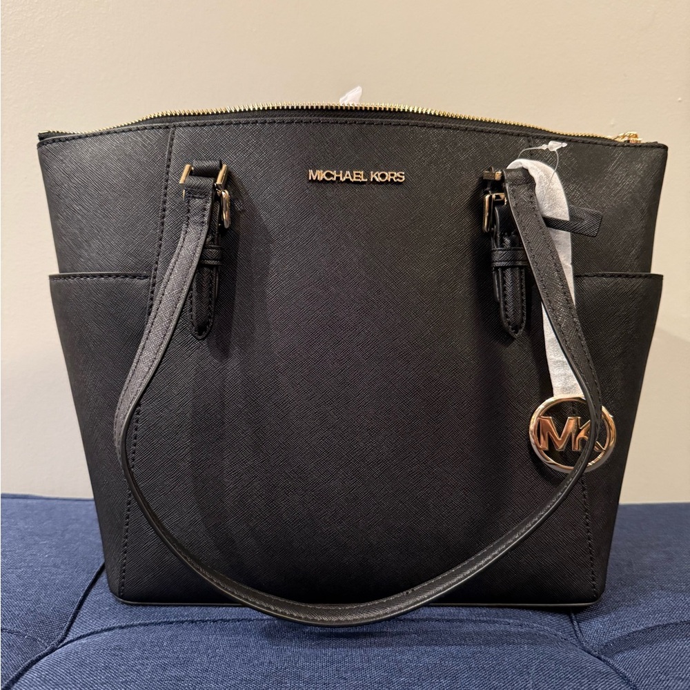 Michael Kors Black Charlotte Tote Bag NWT